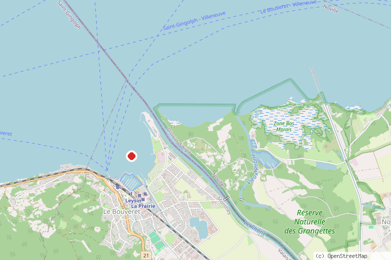 Karte mit der Lage von Aquaparc Le Bouveret