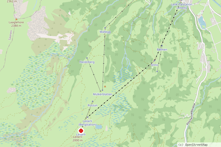Karte mit der Lage von Trotti-Bike Betelberg Lenk