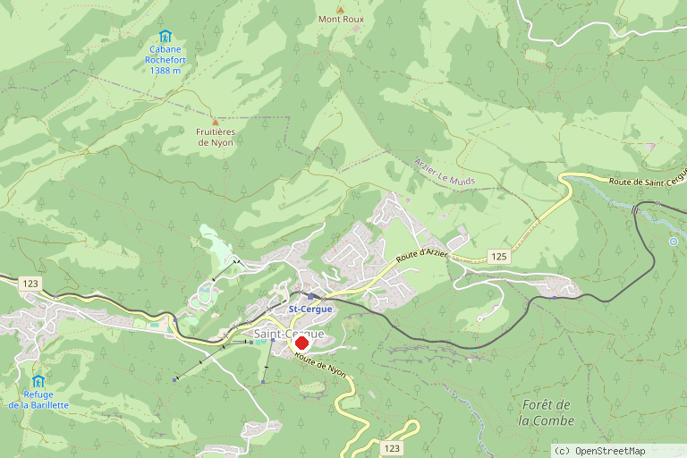 Karte mit der Lage von Bike Park St-Cergue
