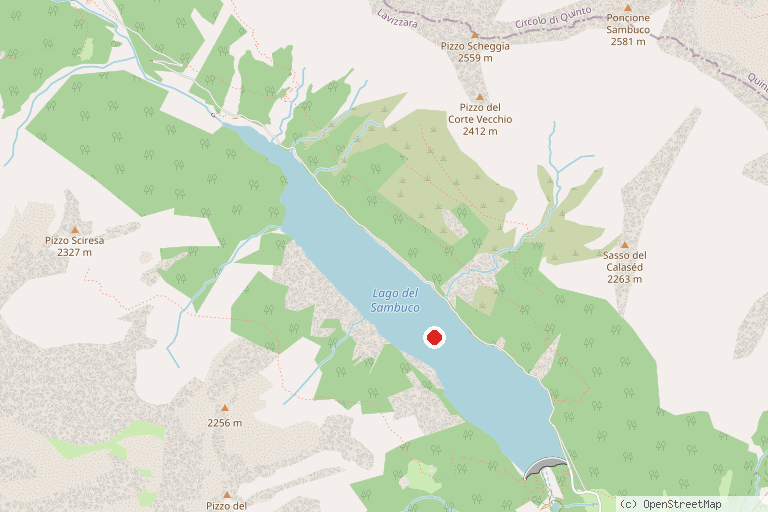 Karte mit der Lage von Lago del Sambuco