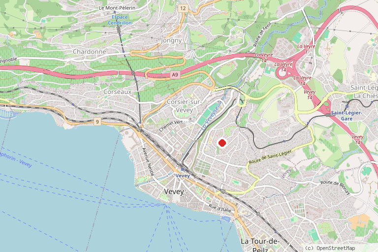 Karte mit der Lage von Observatoire de Vevey