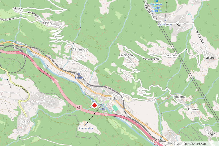 Karte mit der Lage von Cascata della Piumogna