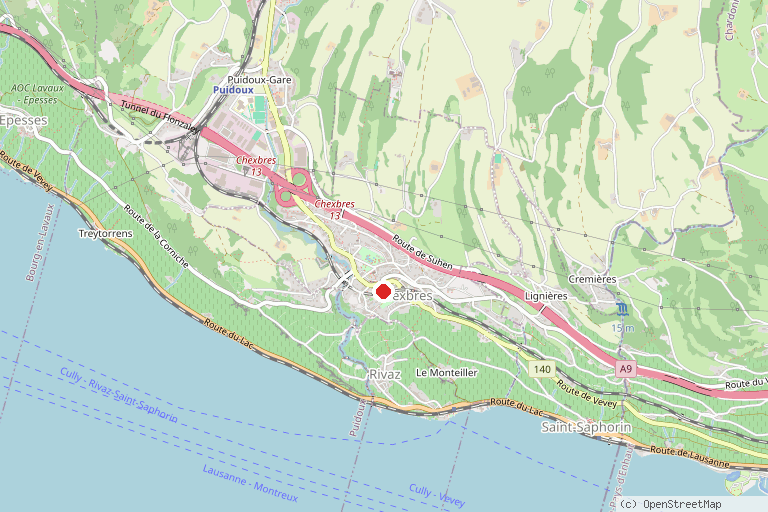 Karte mit der Lage von Lavaux Panoramic