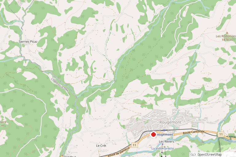 Karte mit der Lage von Église de Rougemont