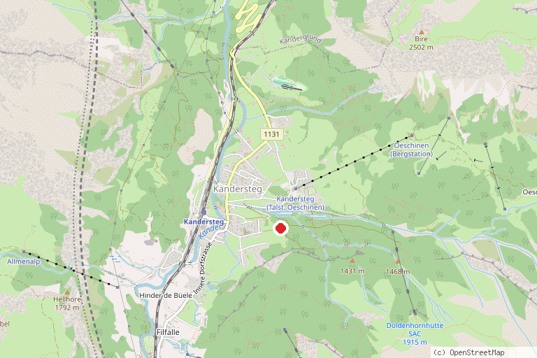 Karte mit der Lage von Zurich vitaparcours Kandersteg