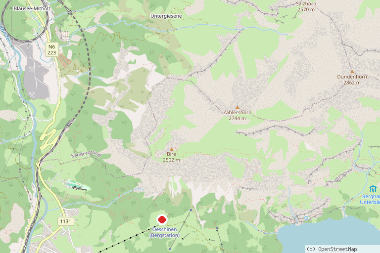 Karte mit der Lage von Sommerrodelbahn Oeschinensee