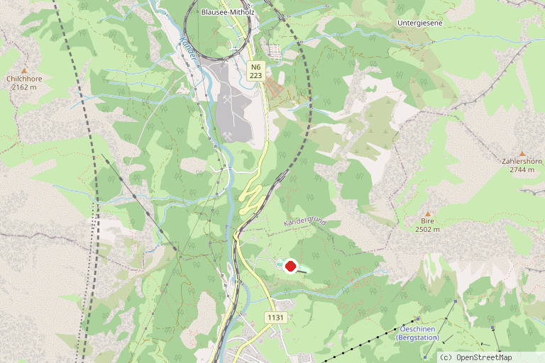 Karte mit der Lage von Langlaufzentrum Kandersteg