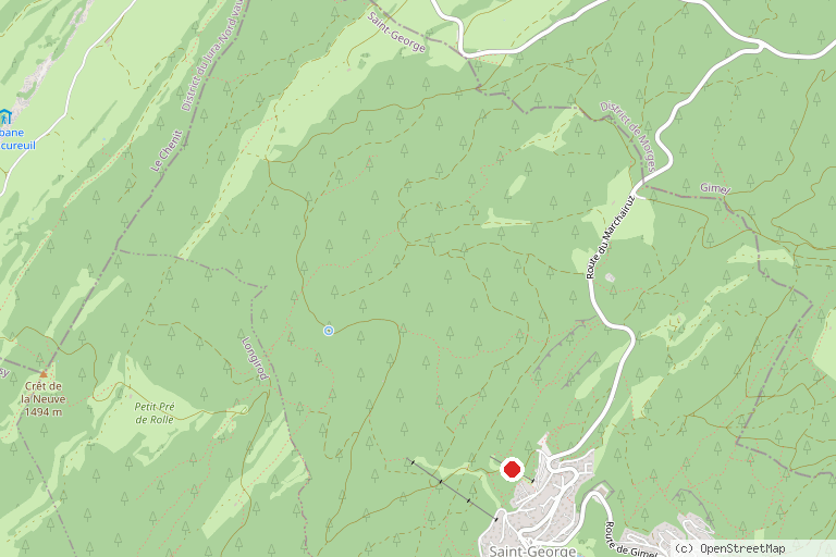 Karte mit der Lage von Téléskis de Saint-George