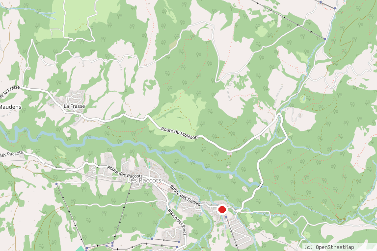 Karte mit der Lage von Sentier des Lutins Les Paccots