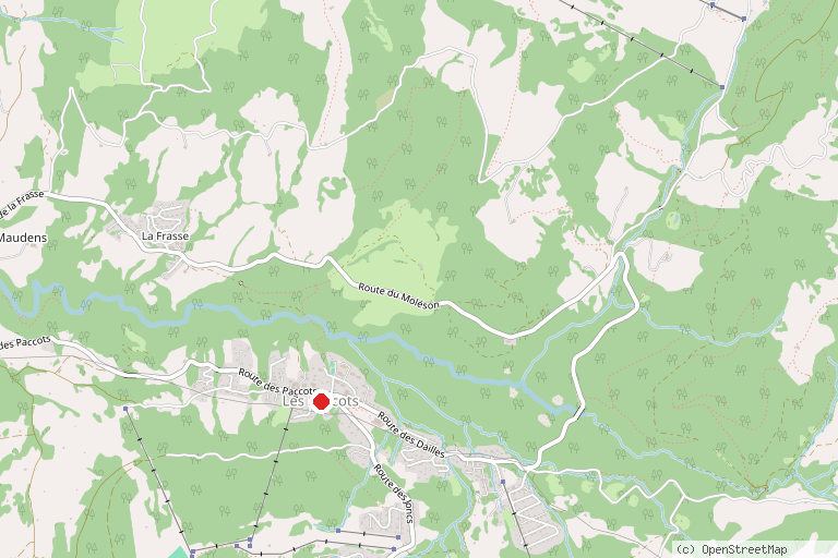 Karte mit der Lage von Skigebiet Les Paccots