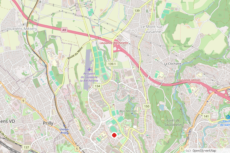 Karte mit der Lage von Observatoire astronomique de Lausanne