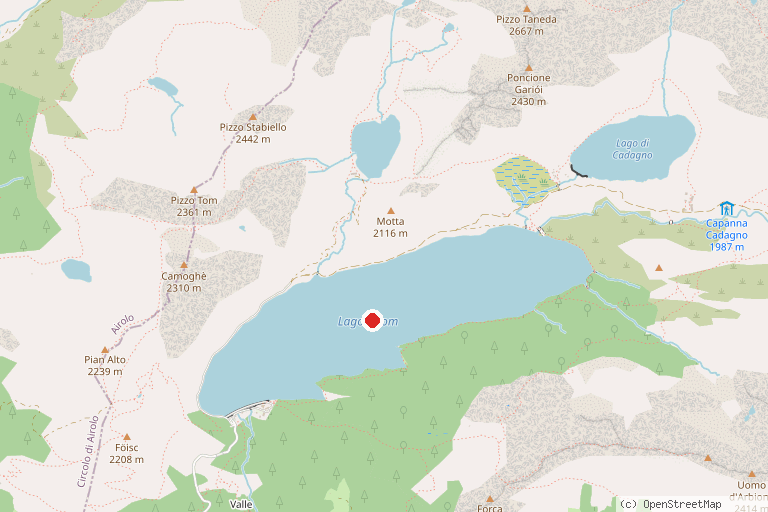 Karte mit der Lage von Lago Ritóm
