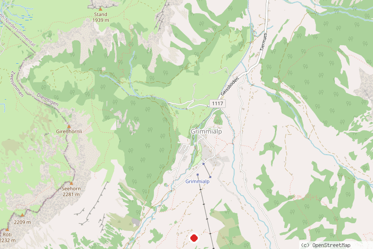 Karte mit der Lage von Skigebiet Grimmialp