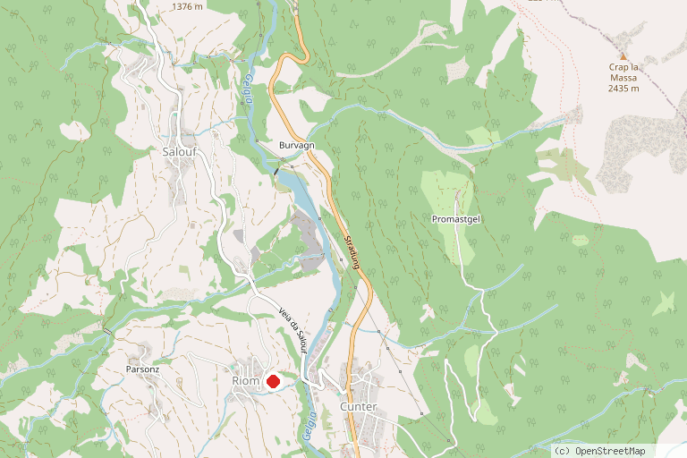Karte mit der Lage von Burg Riom