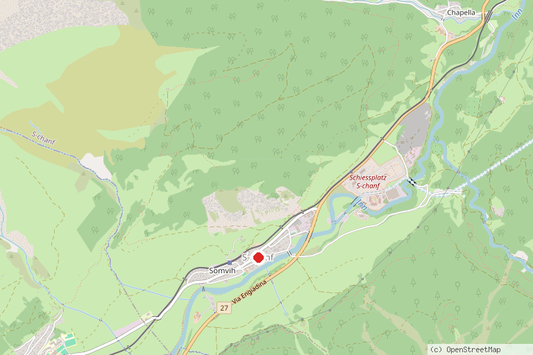 Karte mit der Lage von Skilift Bügls S-chanf