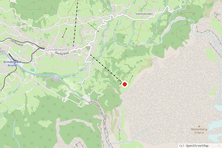 Karte mit der Lage von Sommerrodelbahn Pfingstegg