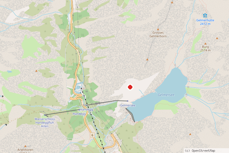 Karte mit der Lage von Gelmerbahn