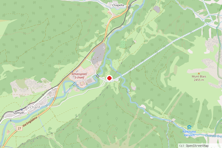 Karte mit der Lage von Seilpark ParcAlpin