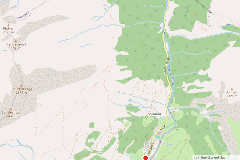 Karte mit der Lage von Therme Vals
