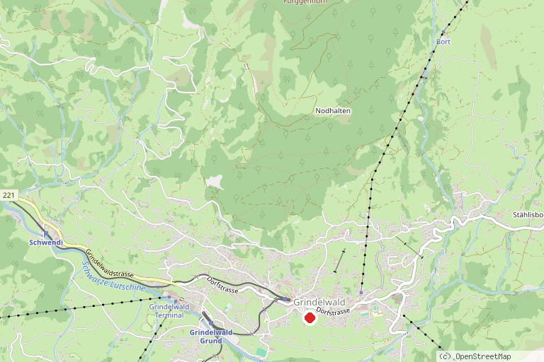 Karte mit der Lage von Indoor Seilpark Grindelwald
