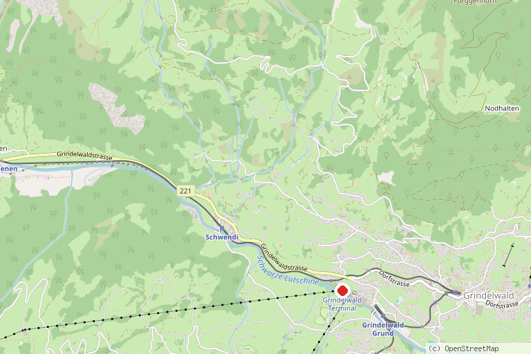 Karte mit der Lage von Skigebiet Grindelwald–Wengen (Kleine Scheidegg–Männlichen)