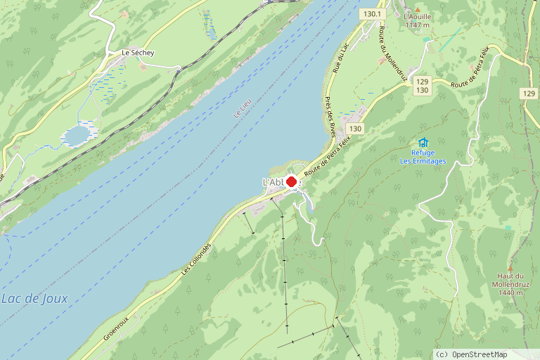 Karte mit der Lage von Téléskis du Lac de Joux - L'Abbaye