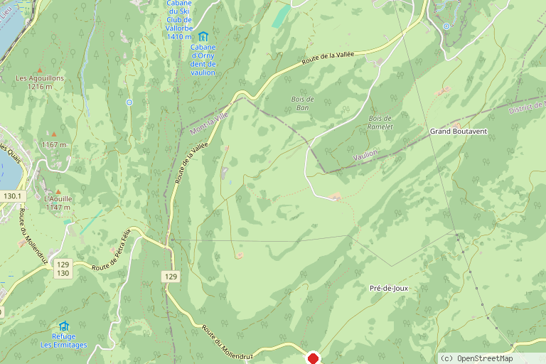 Karte mit der Lage von Centre nordique du Col du Mollendruz