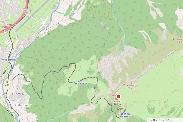 Karte mit der Lage von Schynige Platte