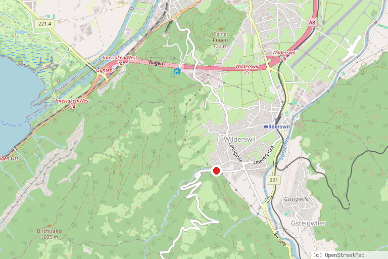 Karte mit der Lage von Zurich vitaparcours Wilderswil