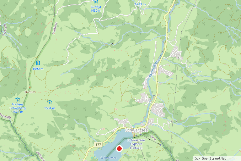 Karte mit der Lage von Schwarzsee