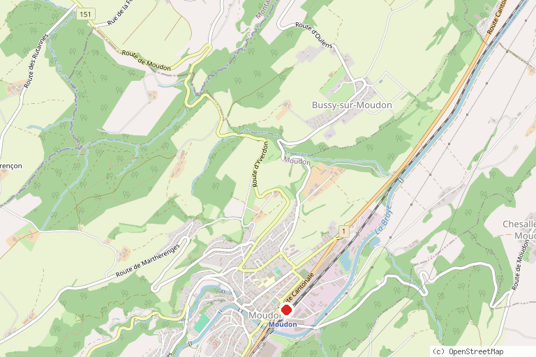 Karte mit der Lage von Brandons de Moudon