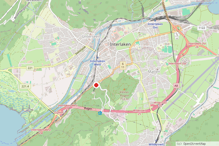 Karte mit der Lage von Heimwehfluhbahn