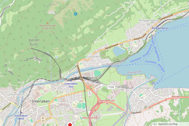 Karte mit der Lage von JungfrauPark Interlaken