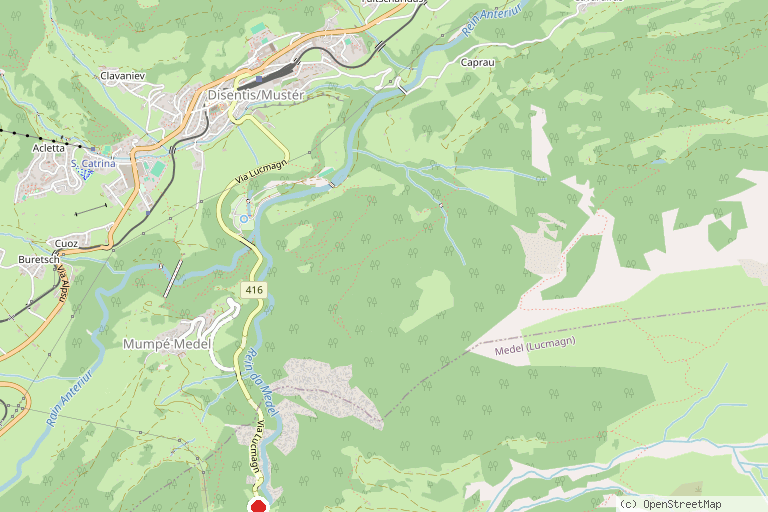 Karte mit der Lage von Abenteuer-Seilpark Curtin Medelin