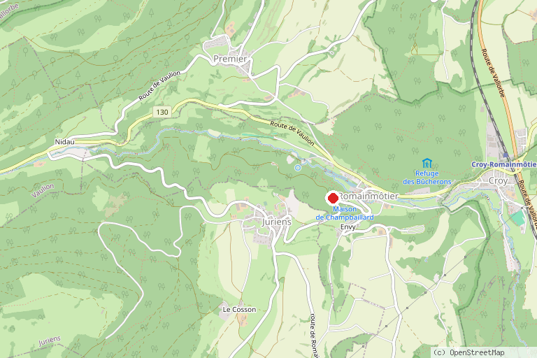 Karte mit der Lage von Romainmôtier