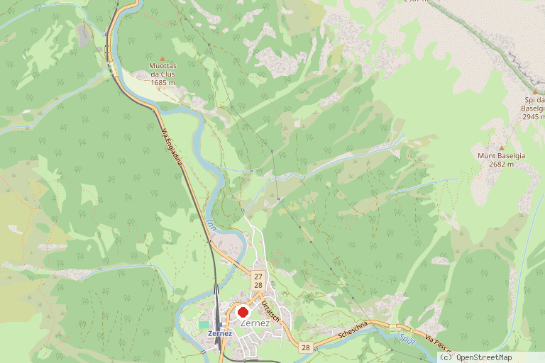 Karte mit der Lage von Schweizerischer Nationalpark