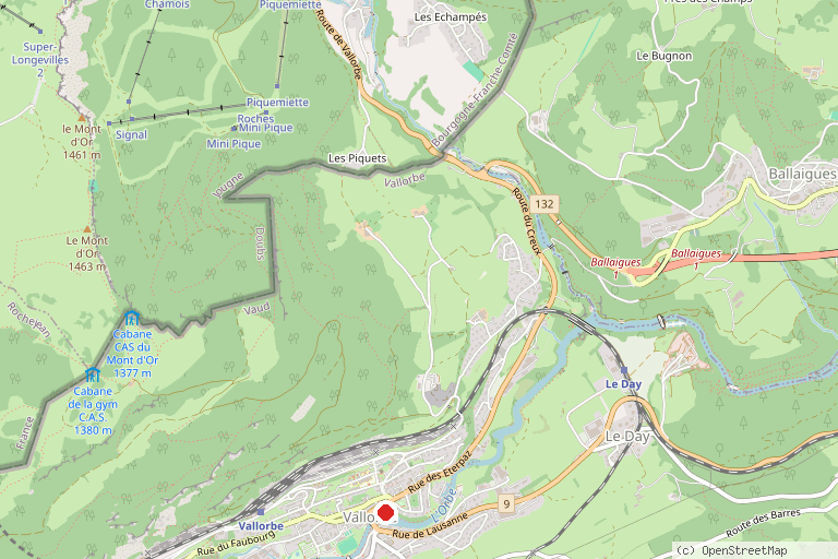 Karte mit der Lage von Eisen- und Eisenbahnmuseum