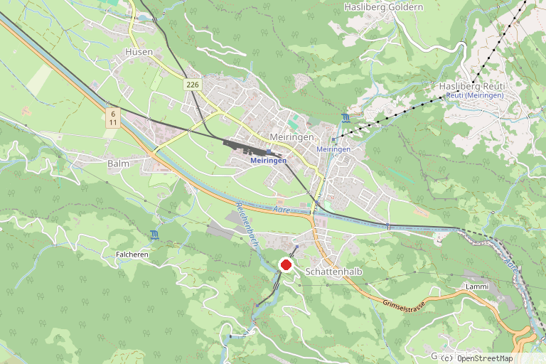Karte mit der Lage von Reichenbachfall-Bahn