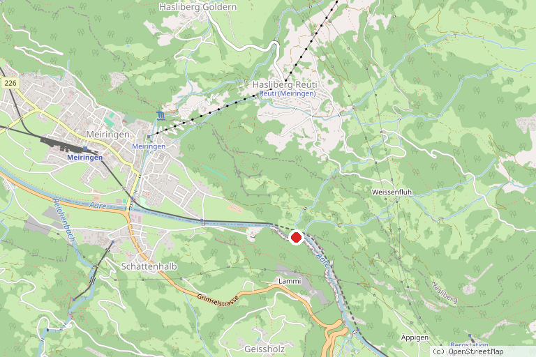 Karte mit der Lage von Aareschlucht