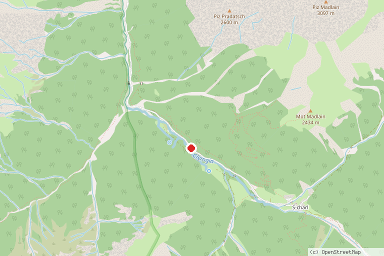 Karte mit der Lage von Bärenerlebnisweg Senda da l'uors