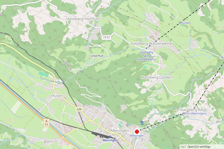 Karte mit der Lage von Skigebiet Meiringen–Hasliberg