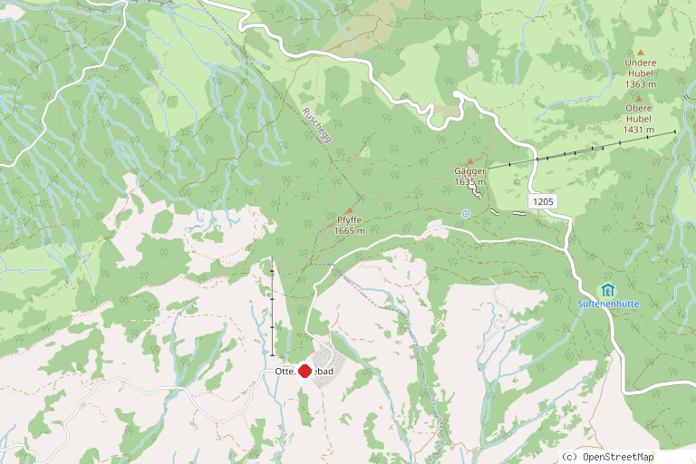Karte mit der Lage von Skilift Ottenleuebad
