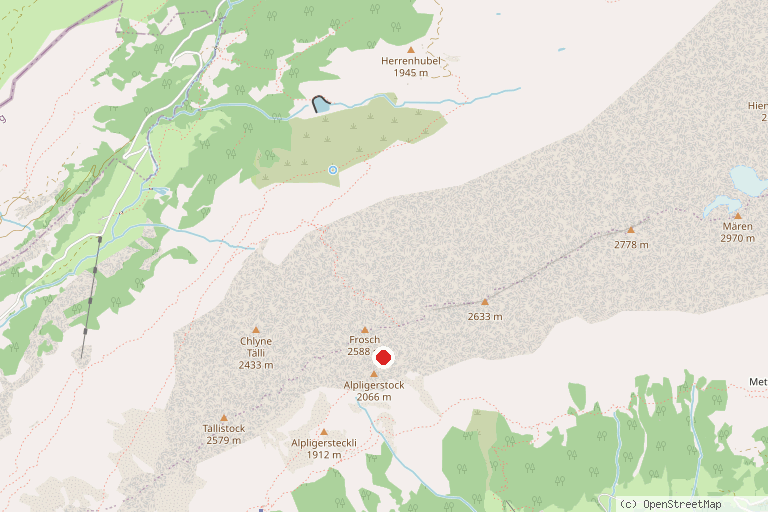 Karte mit der Lage von Tälli-Klettersteig
