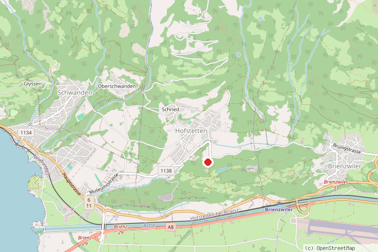 Karte mit der Lage von Landschaftstheater Ballenberg