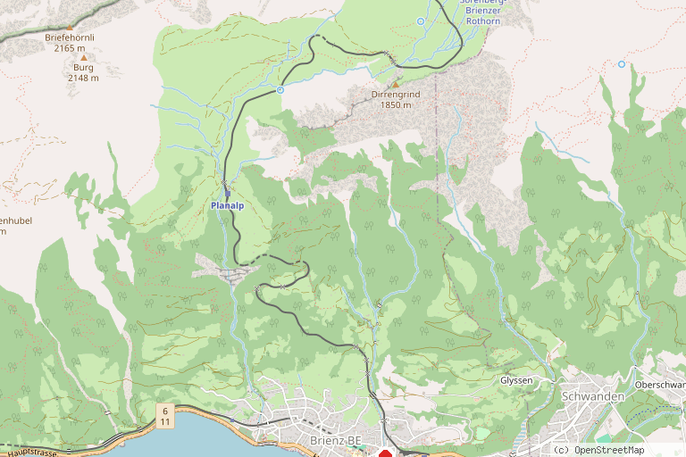 Karte mit der Lage von Brienzersee-Schifffahrt