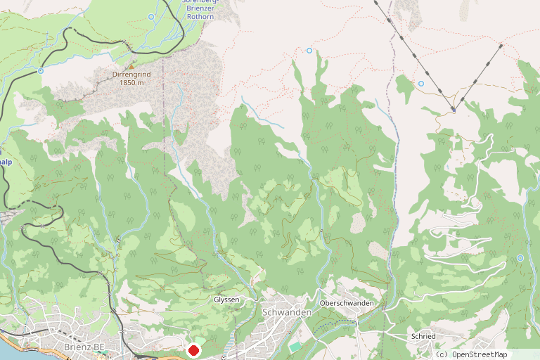 Karte mit der Lage von Wildpark Brienz