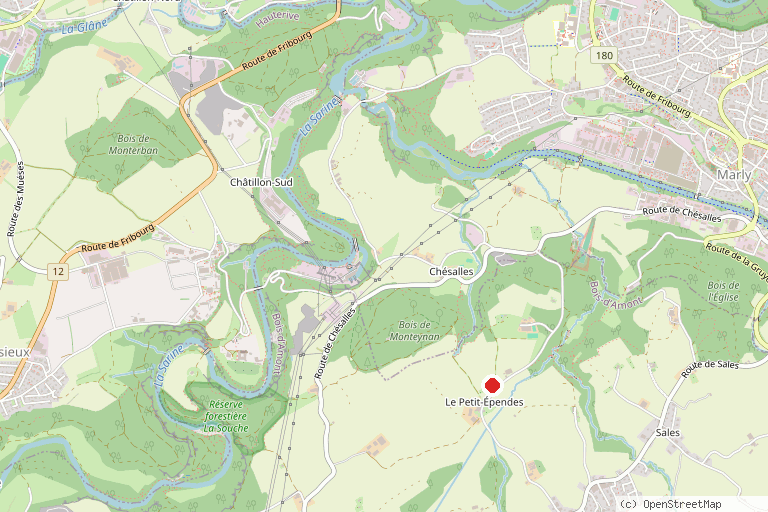 Karte mit der Lage von Observatoire astronomique d'Épendes