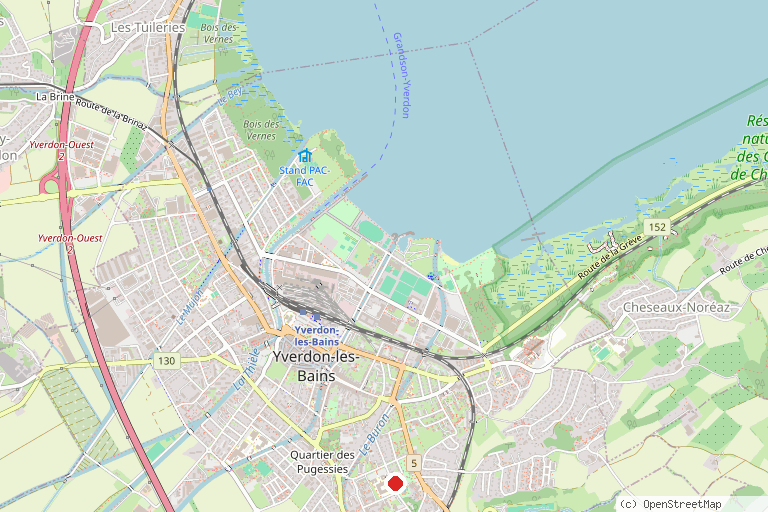 Karte mit der Lage von Centre Thermal Yverdon-les-Bains