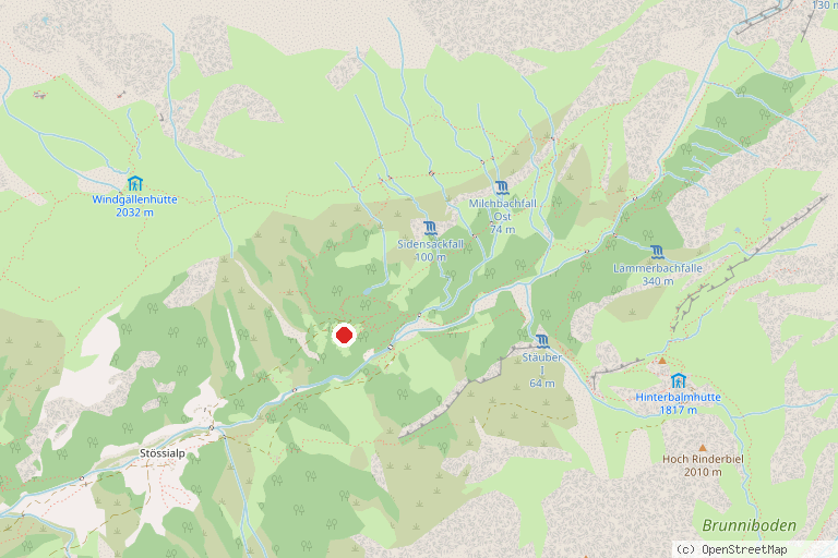 Karte mit der Lage von Berghotel Maderanertal