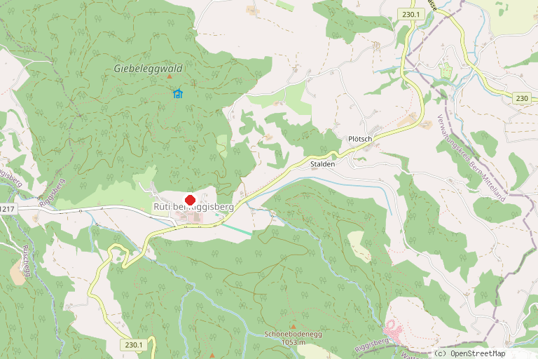 Karte mit der Lage von Naturpark Gantrisch